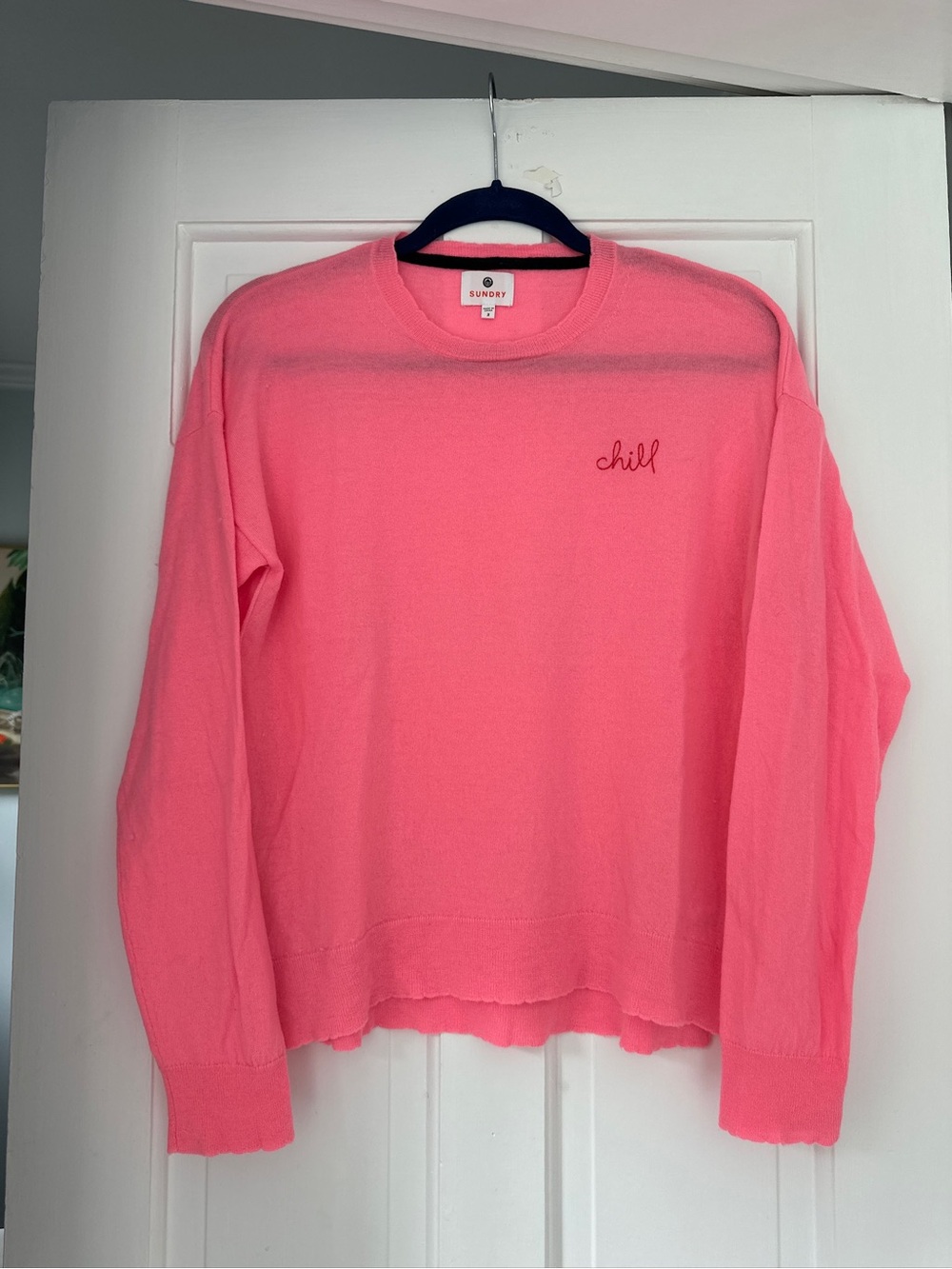 Sundry Pink Chill Wool Cashmere Crewneck Lightweight Sweater in Size 2